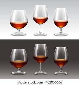 Vector Set of Wine Glasses Isolated on Background