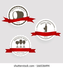 Vector set of Wine Labels with graphic design.