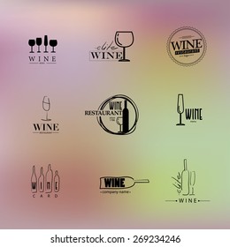 Vector set of wine logo. Wine restaurant or company logo collection.