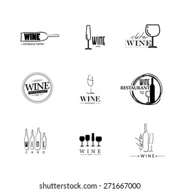 Vector set of wine logo. Wine restaurant or company logo collection.