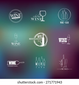 Vector set of wine logo. Wine restaurant or company logo collection.
