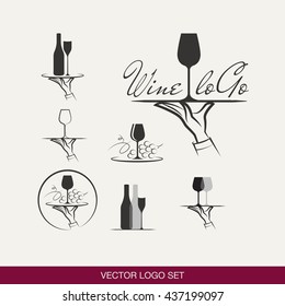 Vector set of wine logoes