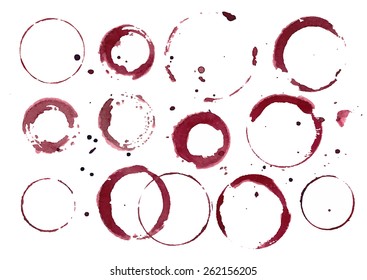 Vector set of wine stains.