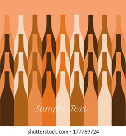 vector set of wine or vinegar bottles silhouettes for restaurant or party menu, invitation card