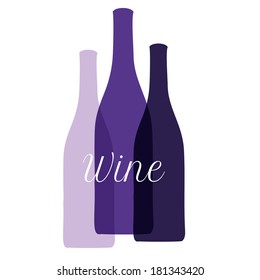 vector set of wine or vinegar bottles silhouettes