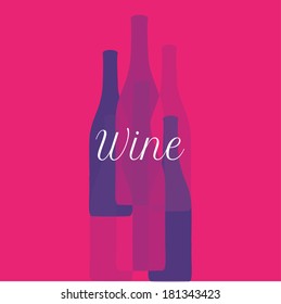 vector set of wine or vinegar bottles silhouettes