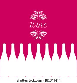 vector set of wine or vinegar bottles silhouettes