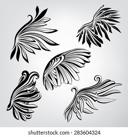 Vector set of wings