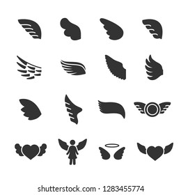 Vector set of wings icons.