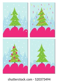 Vector set of winter card. Greeting card templates.