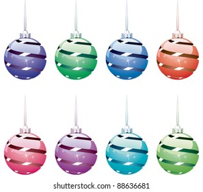 vector set of winter holiday balls