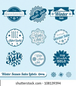 Vector Set: Winter Sale Labels