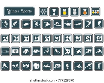 Vector set of winter sports icons. Vector set of winter sports icons.