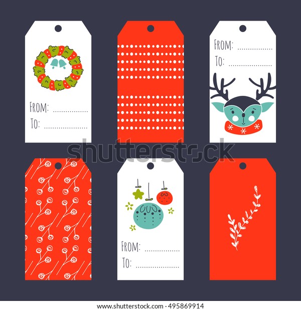 Vector Set Winter Tag Templates Bright Stock Vector (Royalty Free ...