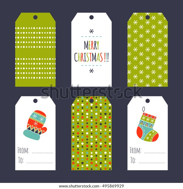 Vector Set Winter Tag Templates Bright Stock Vector (Royalty Free ...