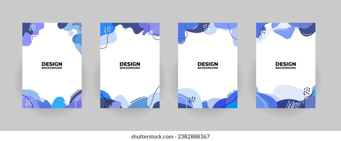 Vector set of winter vibe abstract backgrounds with copy space for text - bright vibrant banners, posters, cover design templates, social media stories wallpapers, flyers, notebook in minimal simple.