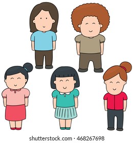 vector set of woman