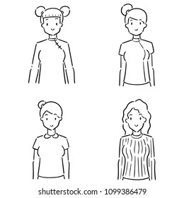vector set of women