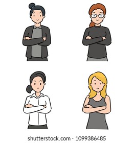 vector set of women