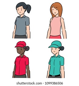 vector set of women