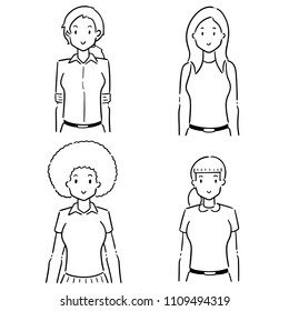 vector set of women
