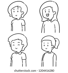 vector set of women