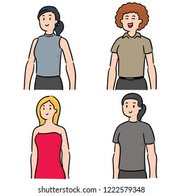 vector set of women