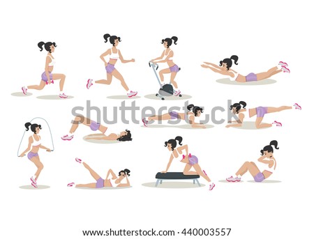 Vector Set Women Doing Physical Fitness Stock Vector (Royalty Free) 440003557 - Shutterstock Vector Set Women Doing Physical Fitness Stock Vector (Royalty Free) 440003557 - Shutterstock