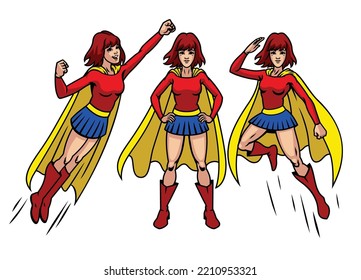 vector of Set of Women Superhero Character
