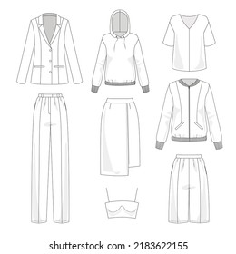 Vector Set Womens Clothing Graphic Images Stock Vector (Royalty Free ...