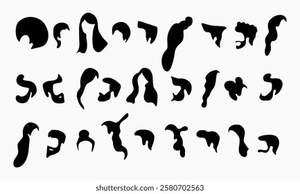 Vector set of women's and men's hairstyles for your projects.