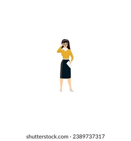 vector set of women's poses with cute movements person