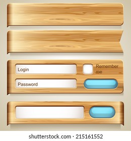 Vector set of wood elements for design