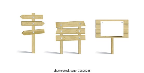 Vector set of wooden boards, eps10