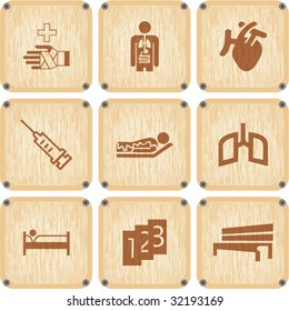 Vector set of wooden Icons