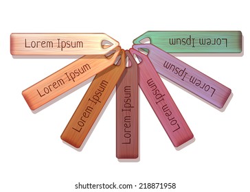 Vector set of wooden labels