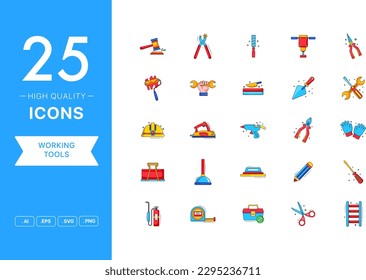 Vector set of Working Tools icons