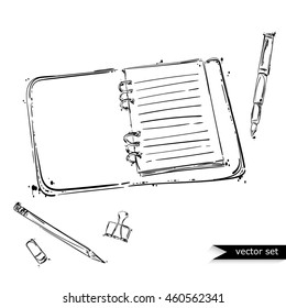 Vector set of working tools. Isolated on white background.