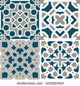Vector set of works in the Islamic style seamless pattern