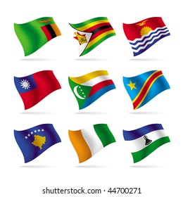 Vector set of world flags