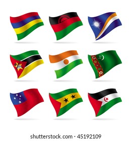 Vector set of world flags