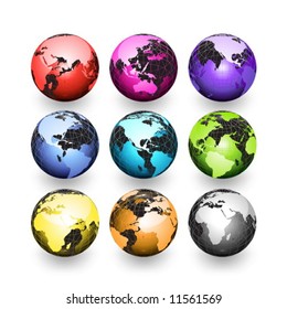 Vector set of world icons