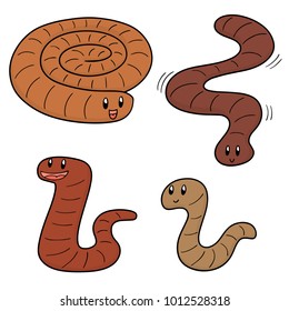 vector set of worm