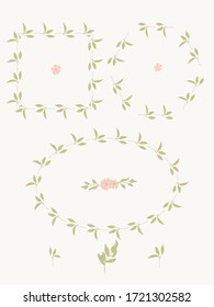 Vector set of wreaths of branches.