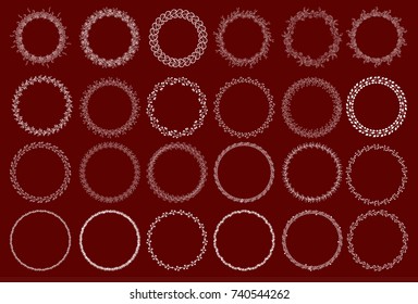Vector Set with wreaths. Designs can be used for wedding invitations, greeting cards etc.