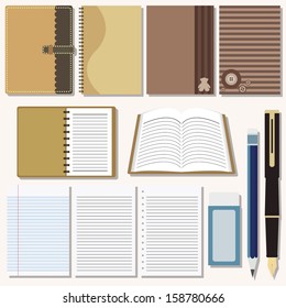 Vector set of writing and painting tools