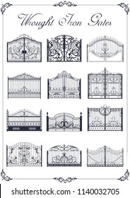 Vector Set of Wrought Iron Gates