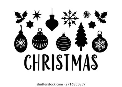 Conjunto de Vector de adornos de Navidad y festivos