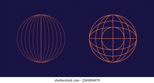 Vector set of Y2K. Big collection of abstract graphic geometric symbols. Modern abstract forms. Isolated on black background. Vector illustration