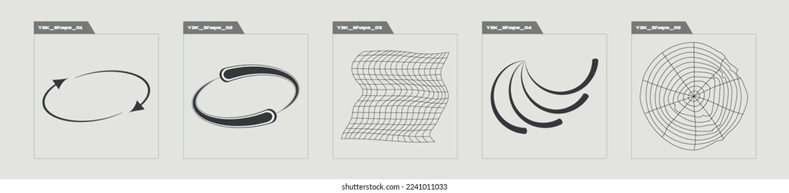 Conjunto de vectores del Y2K. Estrellas y formas florales de Brutalismo. Objetos con estilo y2k. Estrellas, starburst. Ilustración del vector